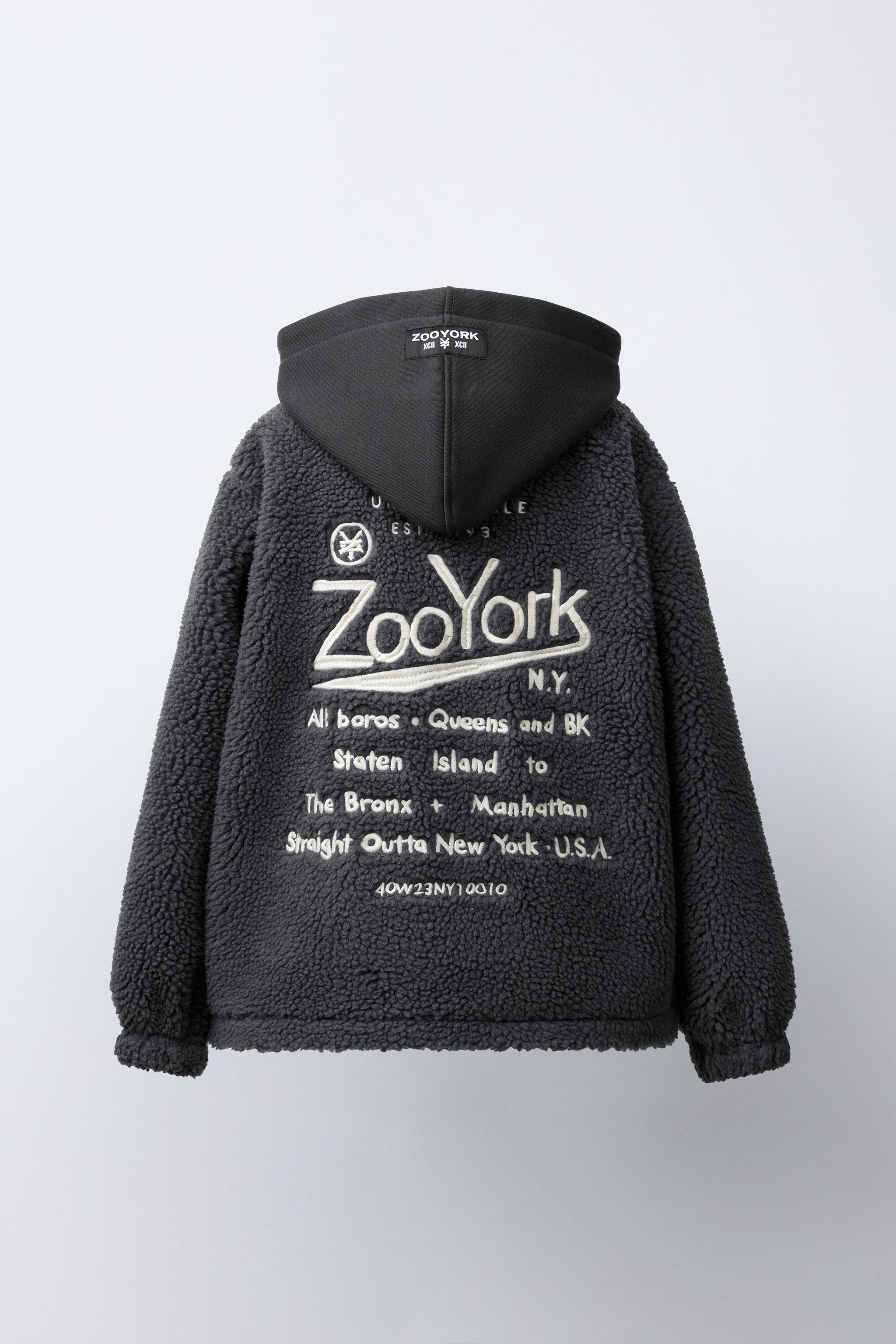 ZOO YORK® X ZARA REMOVABLE HOOD EMBROIDERED FLEECE OVERSHIRT